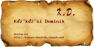 Kökösi Dominik névjegykártya